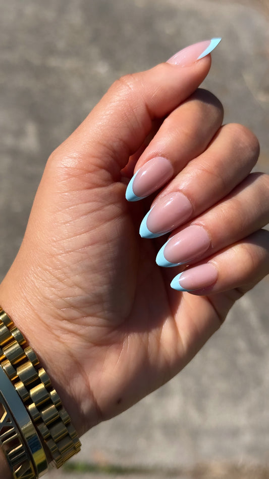 ShadedbyShanell Essential French Tips | NUDE FILL | 30 NAILS PRESS-ON SET | The Perfect Length Almond