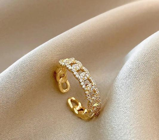 Alana Cuban Link Open Ring | Gold ShadedbyShanell