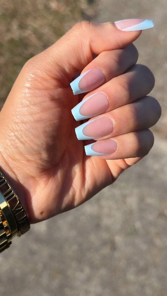 ShadedbyShanell Essential French Tips | NUDE FILL| 30 NAILS PRESS-ON SET | Short Ballerina