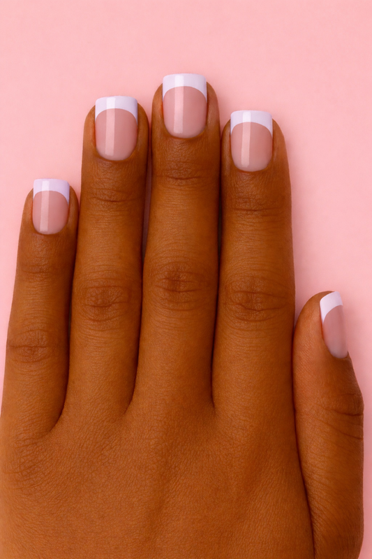 ShadedbyShanell Essential French Tips | NUDE FILL | 30 NAILS PRESS-ON SET | The Perfect Length Square