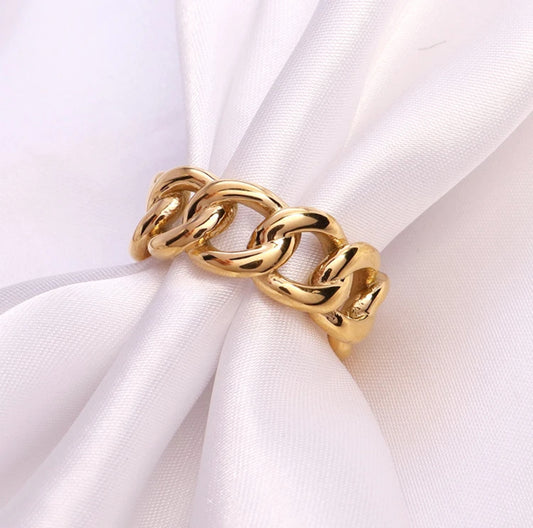 Shalana Open Cuban Chain Link 3 Piece Ring Set ShadedbyShanell