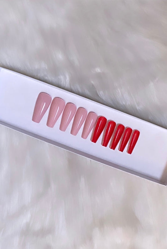 For the Love of Shanell '23: Be Mine | Nude & Red - Premium Press-On Nails from SBS - Just $19! Shop now at ShadedbyShanell