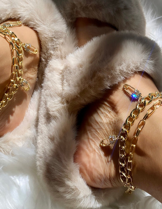 Pinned Down Anklet Set | Gold - Premium Anklet from ShadedbyShanell - Just $10! Shop now at ShadedbyShanell