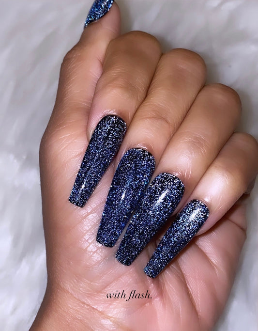 The Rich Auntie | Shimmering Onyx | Reflective Glitter - Premium Press-On Nails from ShadedbyShanell - Just $29! Shop now at ShadedbyShanell
