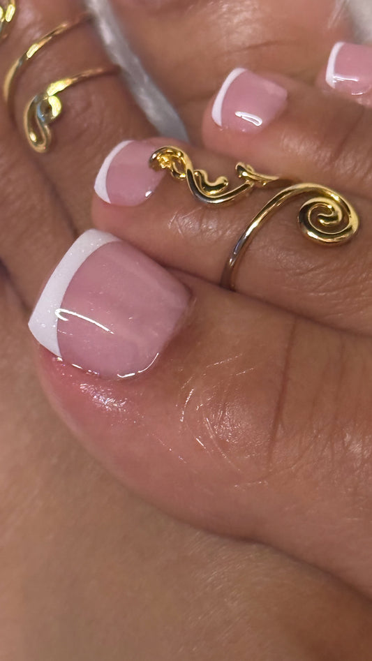 FINAL RESTOCK: ShadedbyShanell Essential French Tip TOE Press-Ons | PINK FILL | 150 PRESSON NAILS