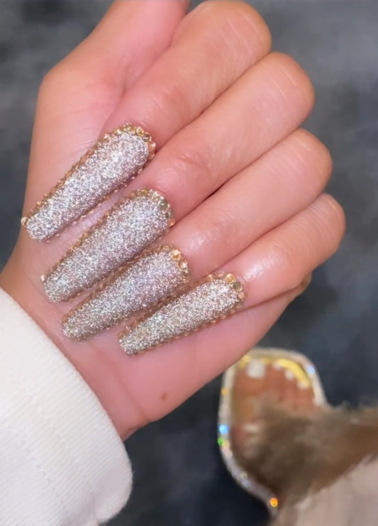 The Wealthy Auntie | Reflective Glitter - Premium Press-On Nails from ShadedbyShanell - Just $219.99! Shop now at ShadedbyShanell