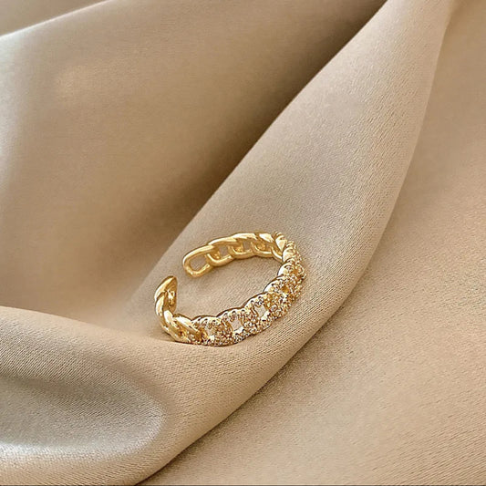 Alana Cuban Link Open Ring | Gold