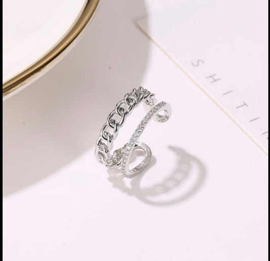 Cuban Chain Link Ring | Silver