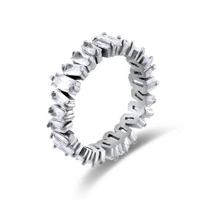 Rock Solid Baguette Ring | Silver