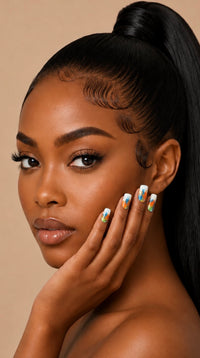 Fight Night: A Masterpiece | Abstract Paint Splash Press-On Nails | 20 Nails