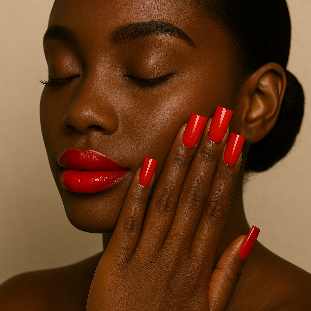 Shaded in the Snow: A Signature Classic | Ruby, No Woo, Red | Gloss | 20 NAILS PRESS-ON SET