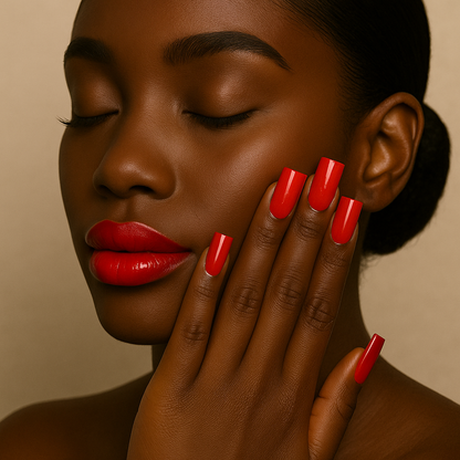 Shaded in the Snow: A Signature Classic | Ruby, No Woo, Red | Gloss | 20 NAILS PRESS-ON SET