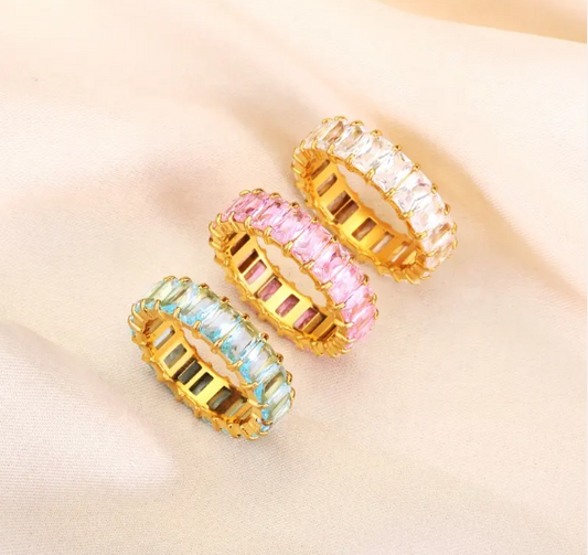 Keep It Cute Baguette Ring | Pink & Gold