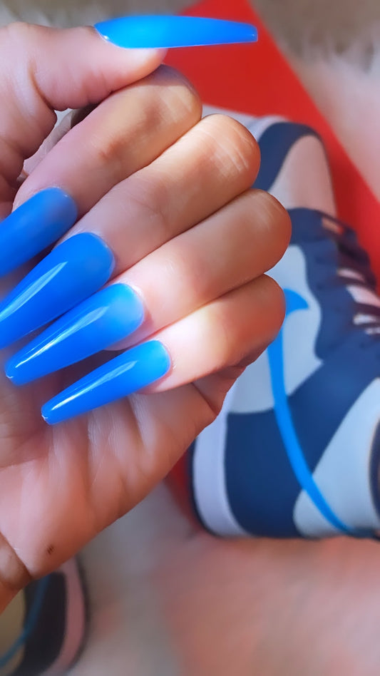 Shades of Summer '23: Jelly Nells | Please Belize Me, Blue - Premium Press-On Nails from ShadedbyShanell - Just $29! Shop now at ShadedbyShanell