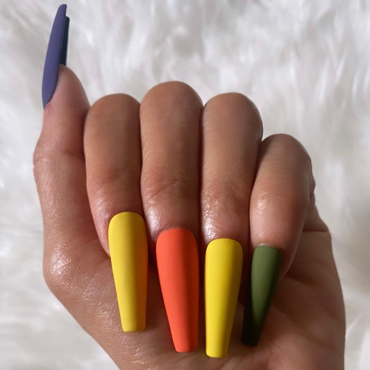 Fall for the Shade '22: Fall Fetti | Matte - Premium Press-On Nails from SBS - Just $15! Shop now at ShadedbyShanell