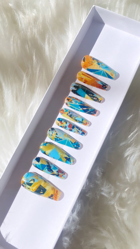 Under the Sea - Maldives Edition - Premium Press-On Nails from ShadedbyShanell - Just $60! Shop now at ShadedbyShanell
