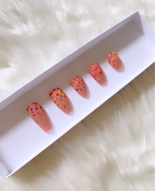 Dippin’ Dots: Cherries On Top - Premium Press-On Nails from ShadedbyShanell - Just $69! Shop now at ShadedbyShanell